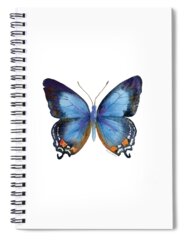 White Butterfly Spiral Notebooks