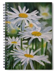 White Daisy Spiral Notebooks