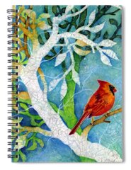 Female Northern Cardinal Spiral Notebooks