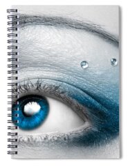 Woman With Eyes Closed Spiral Notebooks