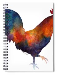Colorful Rooster Spiral Notebooks