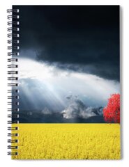 Yellow Background Spiral Notebooks
