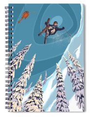 Skier Spiral Notebooks