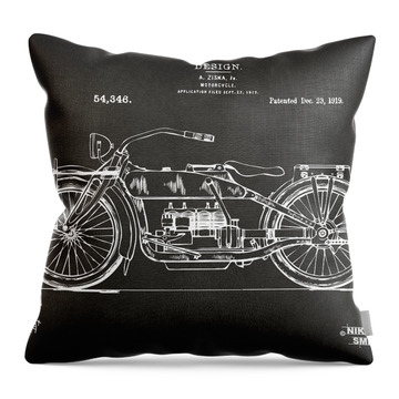 Motorcycle Patent Throw Pillows
