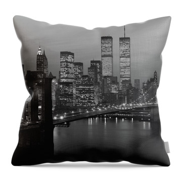 1980s New York City Lower Manhattan Throw Pillow