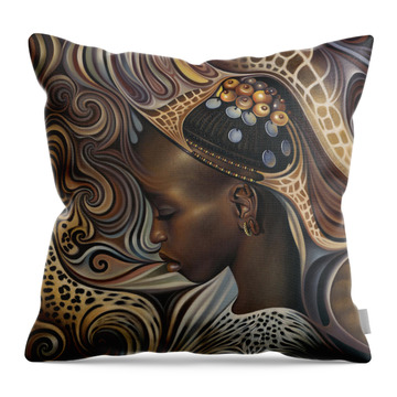African Woman Throw Pillows