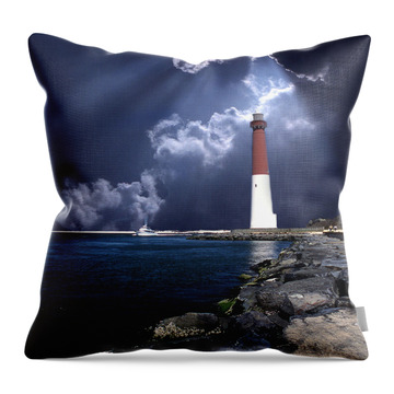 White Lighthouse Throw Pillows