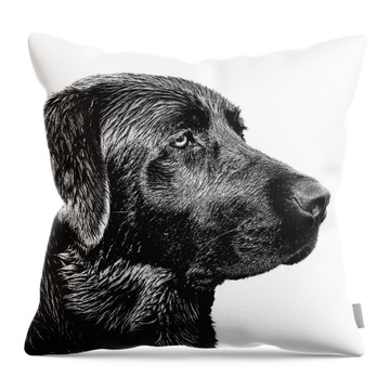 Black Labrador Throw Pillows