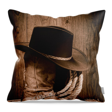 Old Boot Throw Pillows