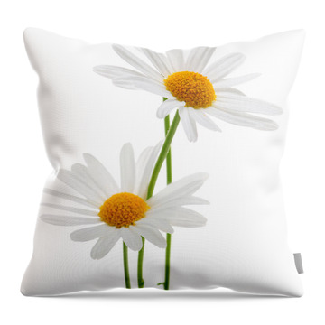 Bright White Botanicals Throw Pillows