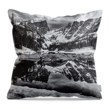 Rocky Mountain Park Colorado Rocky Mountain Park Black And White Throw Pillows