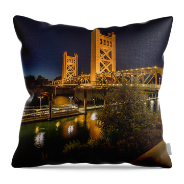 Sacramento Tower Bridge Throw Pillows