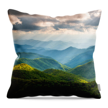 North Carolina Mountains Throw Pillows