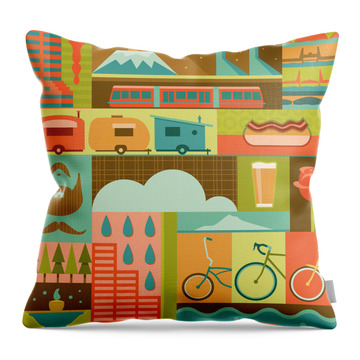 Portland Roses Throw Pillows