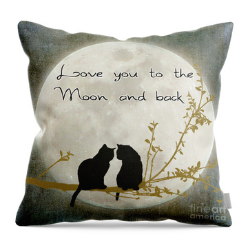 Kitties Digital Art Throw Pillows