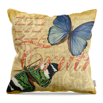 Yellow Butterfly Throw Pillows