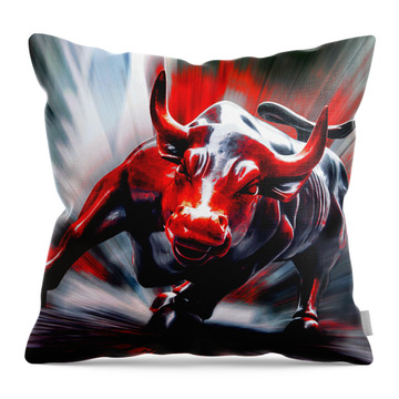 Charging Bull Throw Pillows