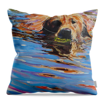 Wet Dog Throw Pillows
