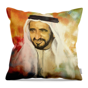 Sheikh Rashid Bin Saeed Al Maktoum Throw Pillows