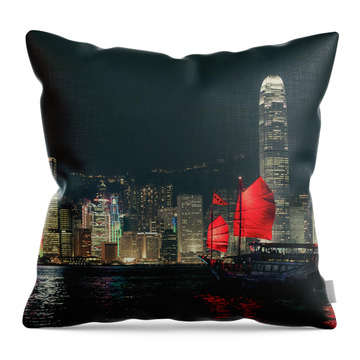 Hong Kong Island Throw Pillows