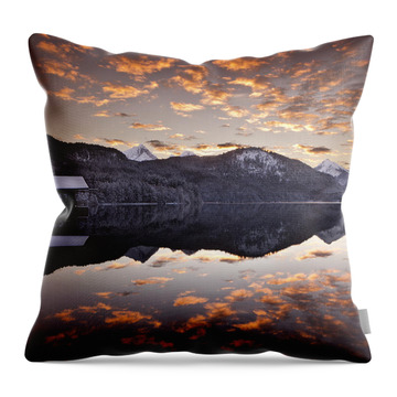 The Hut By The Lake Throw Pillow
