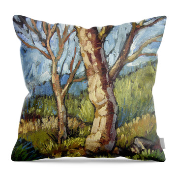 Trees In Spring Throw Pillow