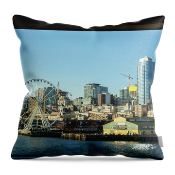 Seattle Skyline Framed Throw Pillows