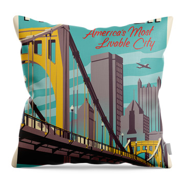 City Of Pittsburgh Throw Pillows