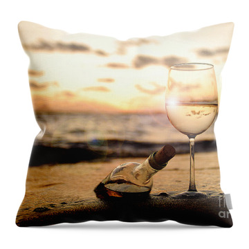 Sunset In Key West Throw Pillows