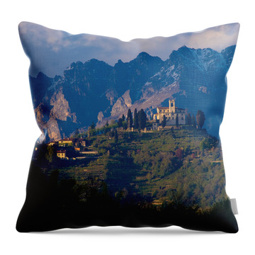 Alps Hills Italy Shrine Mountain Chapel High Throw Pillows