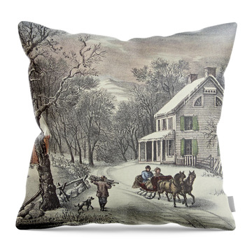 Horse And Carriage Throw Pillows