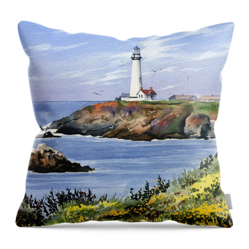 Pigeon Point Lighthouse Throw Pillows