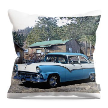 1955 Buick Throw Pillows