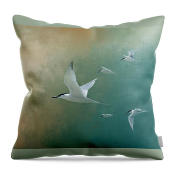 Sandwich Tern Throw Pillows