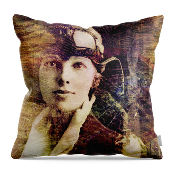 Amelia Earhart Throw Pillows