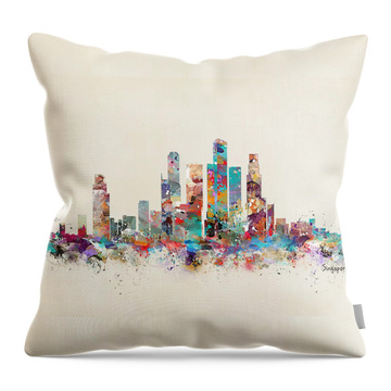 Singapore Skyline Throw Pillows