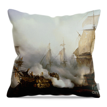 Battle Of Trafalgar Throw Pillows