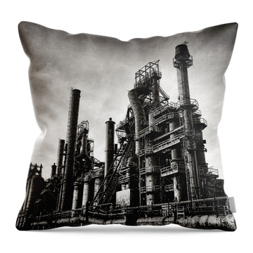Steel Mill Throw Pillows