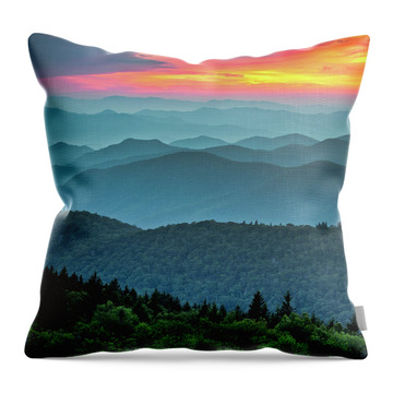 North Carolina Landscape Throw Pillows