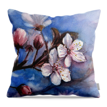 Cherry Blossoms Throw Pillows