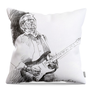 Blues Music Eric Clapton Drawings Throw Pillows