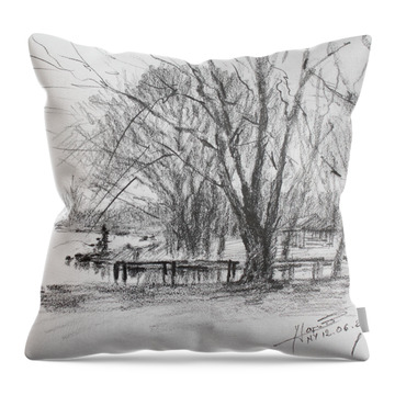 Landscape Drawings Throw Pillows