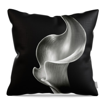 Black and White Flower Photography Lily Throw Pillows