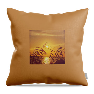 Orange Sunset Throw Pillows