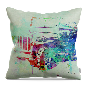 Old Jeep Throw Pillows