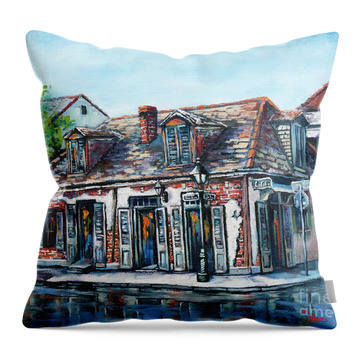 Jean Lafitte's Blacksmith Shop Throw Pillows