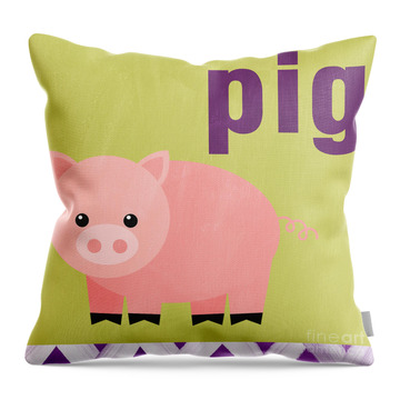 Pink Pig Throw Pillows