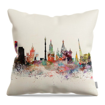 Moscow Russia Skyline Throw Pillow