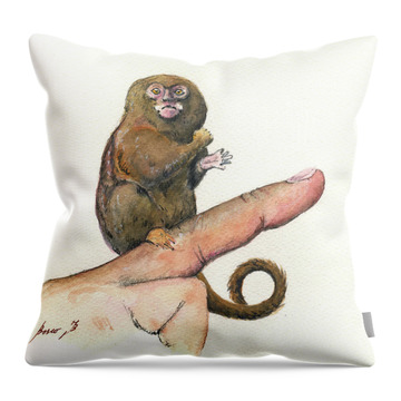 New World Monkey Throw Pillows