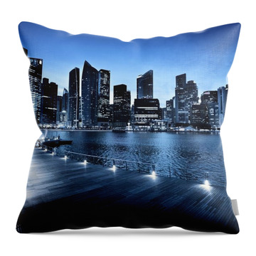 Singapore Skyline Throw Pillows